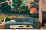 Papier peint mural coucher de soleil au village éclat doré - Vignette | Mr Papier Peint