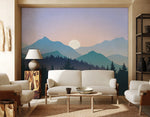 Papier peint mural coucher de soleil ombré et paysage de montagne - Vignette | Mr Papier Peint