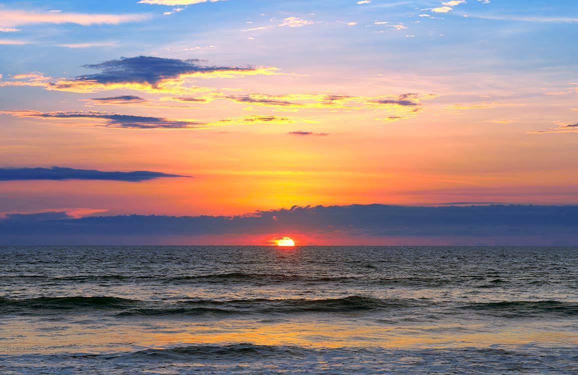 Papier peint mural Coucher de soleil sur l’océan - Le meilleur Papier peint panoramique Sur mesure