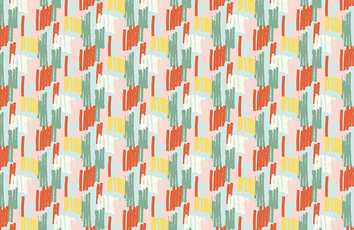 Papier peint mural Coups de pinceau colorés avec motif abstrait de traits colorés et dynamiques