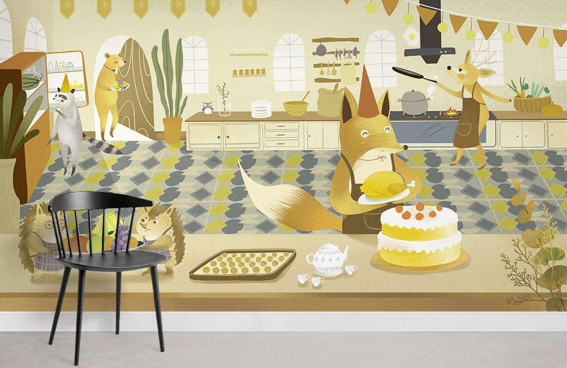 Papier Peint Mural Cuisine Animale II - Le meilleur Papier peint panoramique Sur mesure