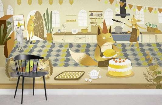Papier Peint Mural Cuisine Animale II - Le meilleur Papier peint panoramique Sur mesure
