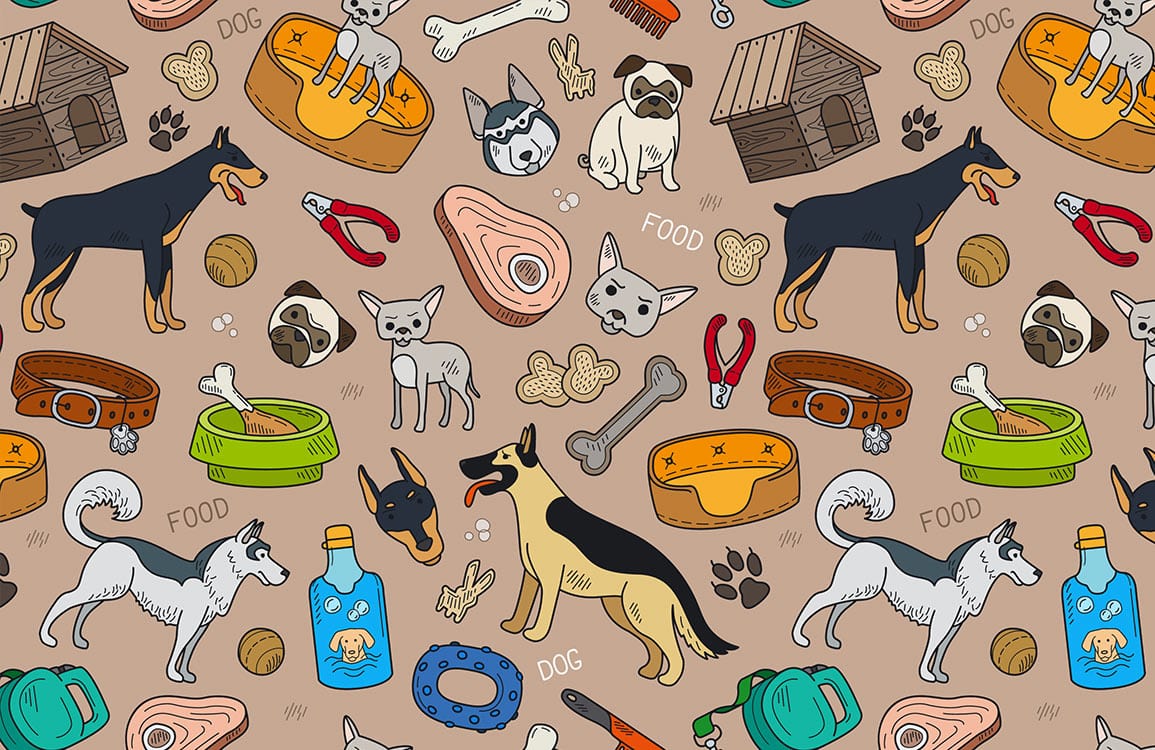 Papier peint mural d’accessoires pour animaux mignons - Le meilleur Papier peint panoramique Sur mesure