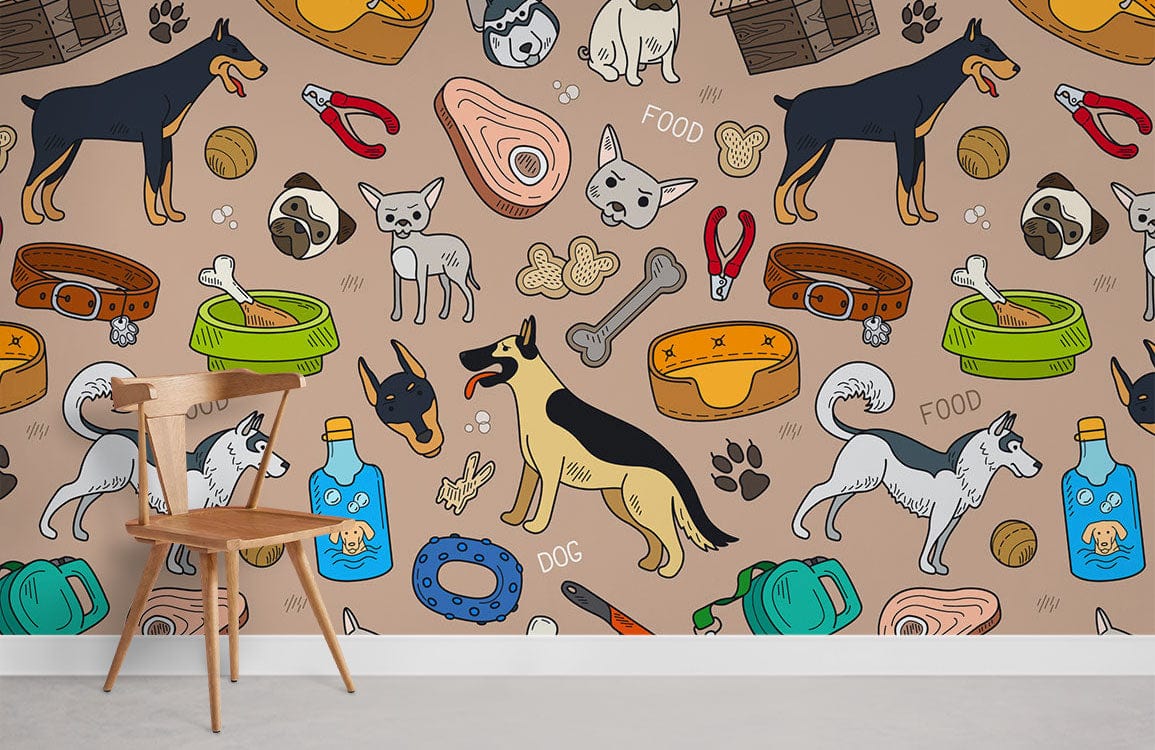 Papier peint mural d’accessoires pour animaux mignons - Le meilleur Papier peint panoramique Sur mesure