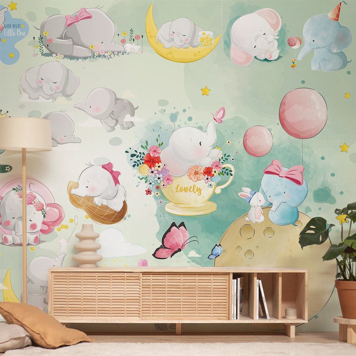 Papier peint mural d’adorables éléphants - Le meilleur Papier peint panoramique Sur mesure