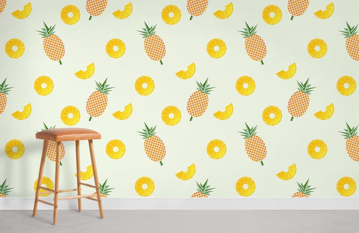 Papier peint mural d’ananas tranché - Le meilleur Papier peint panoramique Sur mesure