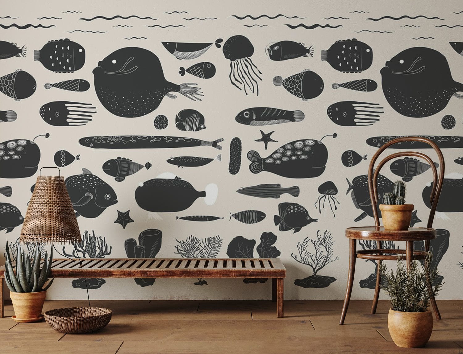 Papier peint mural d’animaux marins - Le meilleur Papier peint panoramique Sur mesure