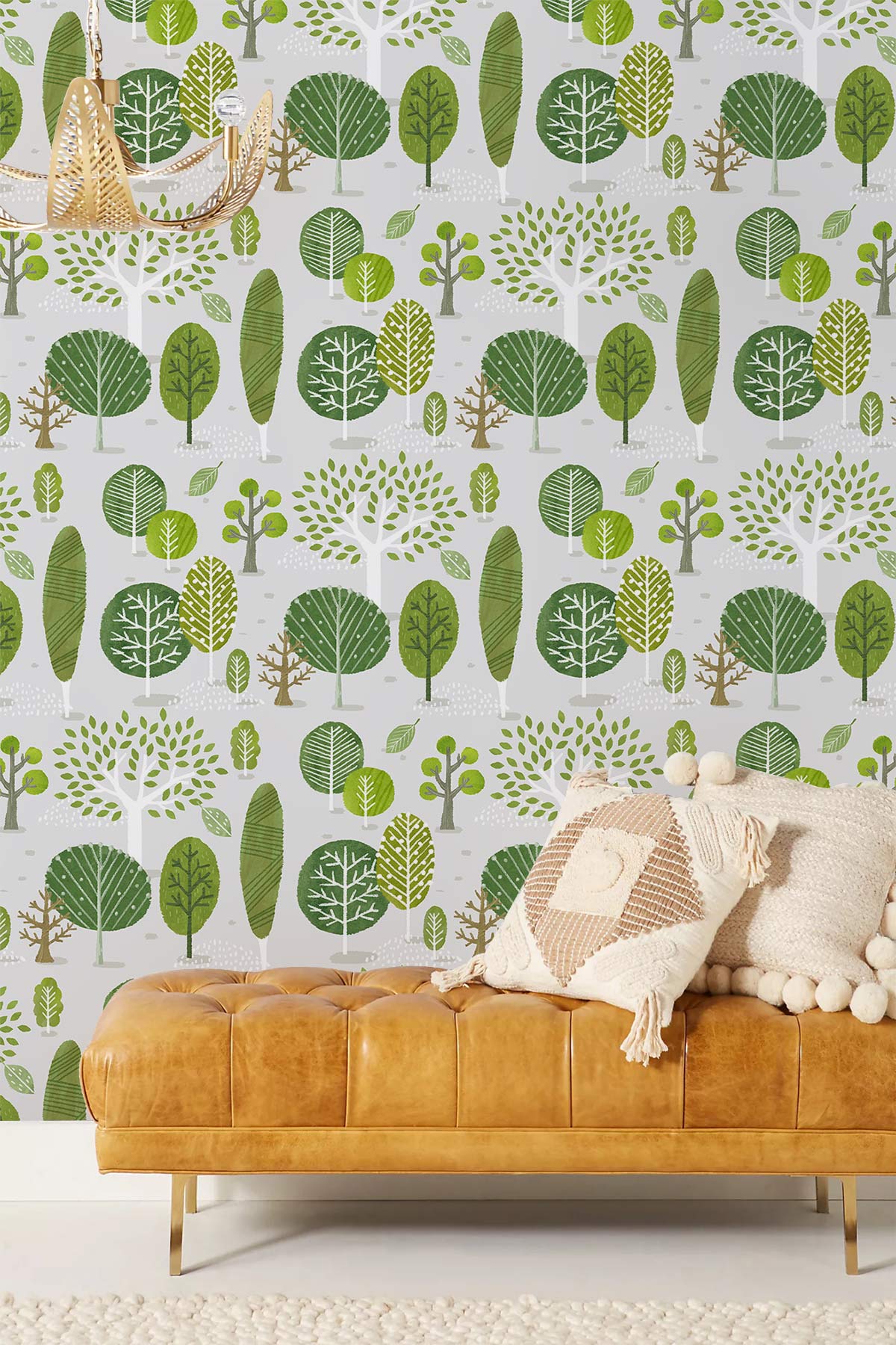 Papier peint mural d’arbres dessinés - Le meilleur Papier peint panoramique Sur mesure