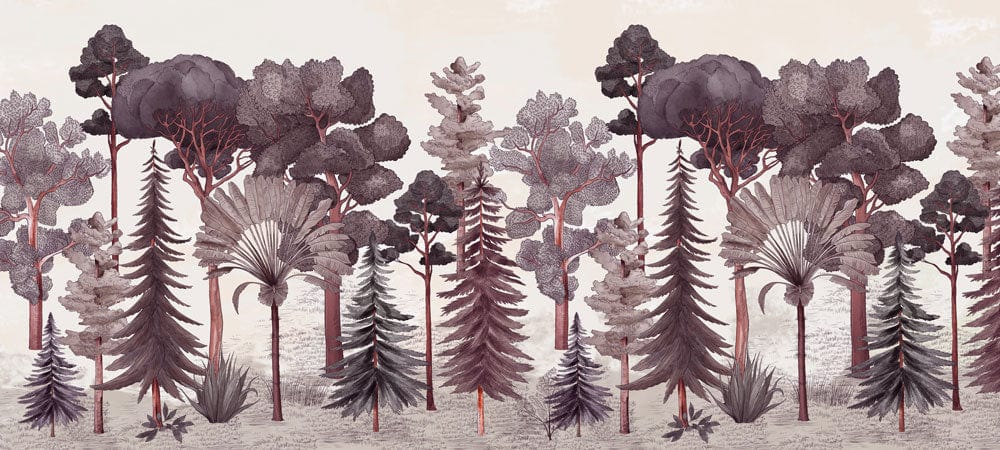 Papier peint mural d’arbres variés et colorés - Le meilleur Papier peint panoramique Sur mesure