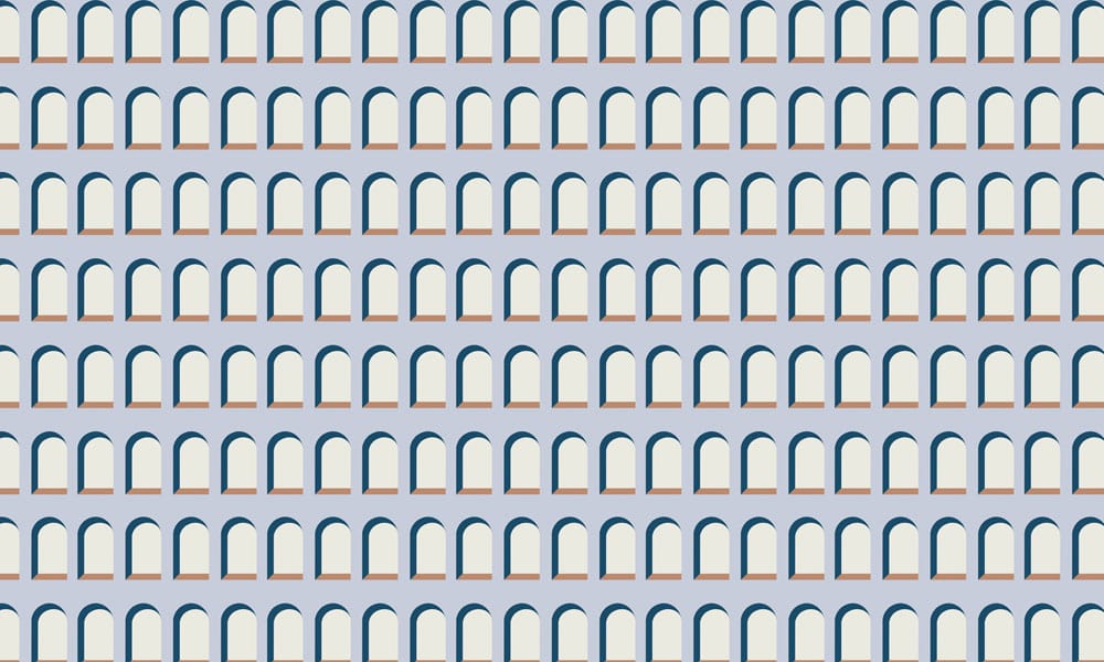 Papier peint mural d’arche avec motif répétitif d’arches nordiques et ombres