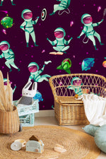 Papier peint mural d’astronaute voyage étoilé pour chambre d’enfant - Vignette | Mr Papier Peint