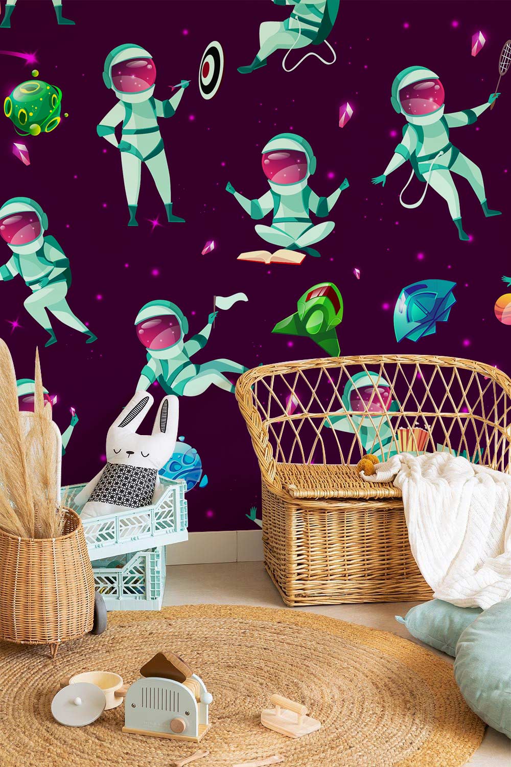 Papier peint mural d’astronaute de dessin animé - Le meilleur Papier peint panoramique Sur mesure