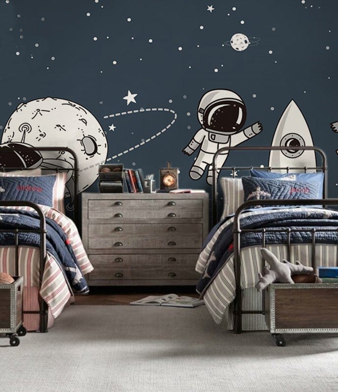 Papier peint mural d’astronaute et d’aliens - Le meilleur Papier peint panoramique Sur mesure