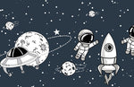 Papier peint mural astronaute et aliens pour un voyage intergalactique - Vignette | Mr Papier Peint
