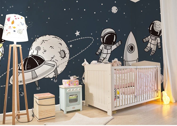 Papier peint mural d’astronaute et d’aliens - Le meilleur Papier peint panoramique Sur mesure
