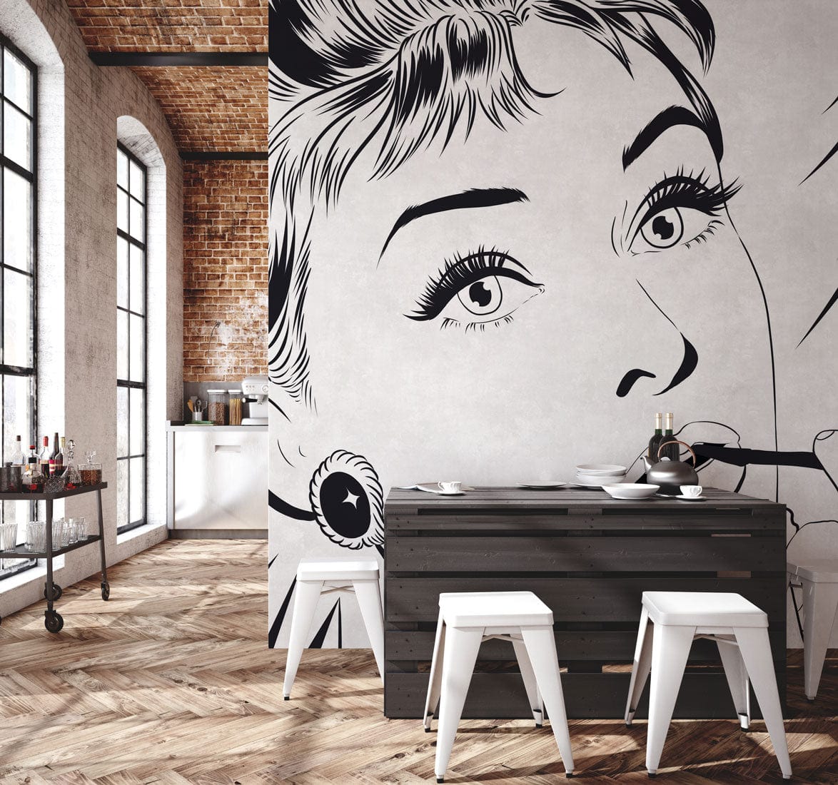 Papier peint mural d’Audrey Hepburn - Le meilleur Papier peint panoramique Sur mesure