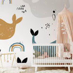 Papier peint mural de baleines mignonnes - Vignette | Mr Papier Peint