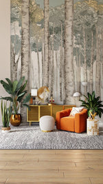 Papier peint mural Forêt de Bouleaux Sérénité et Élégance Naturelle - Vignette | Mr Papier Peint