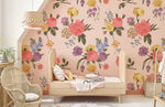 Papier peint mural floral pour chambre d’enfant ambiance douce et élégante - Vignette | Mr Papier Peint