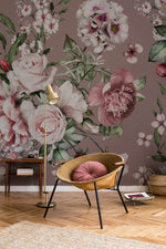 Papier peint mural de buisson de fleurs roses (80 caractères) - Vignette | Mr Papier Peint