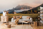 Papier peint mural chalet bois évasion chaleureuse pour intérieur - Vignette | Mr Papier Peint