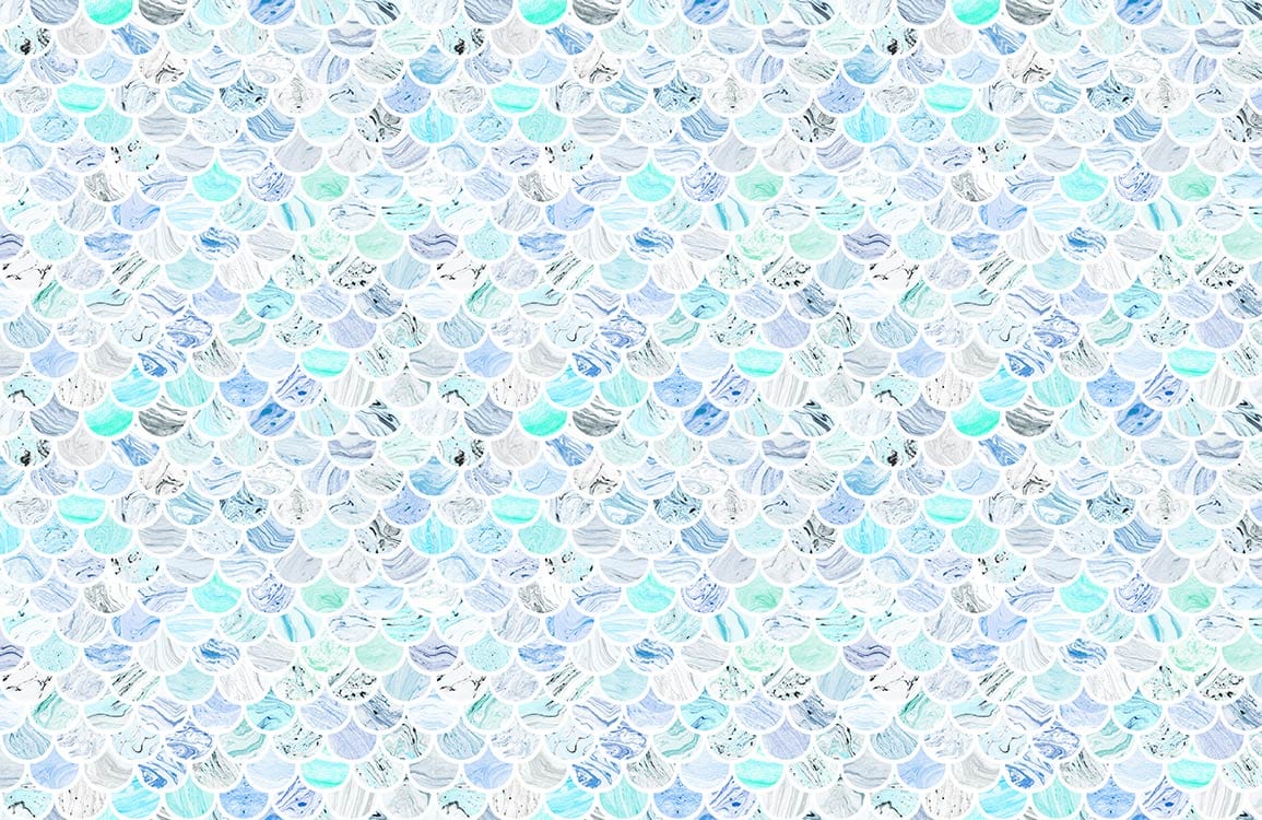 Papier peint mural de carreaux marbre bleu - Le meilleur Papier peint panoramique Sur mesure