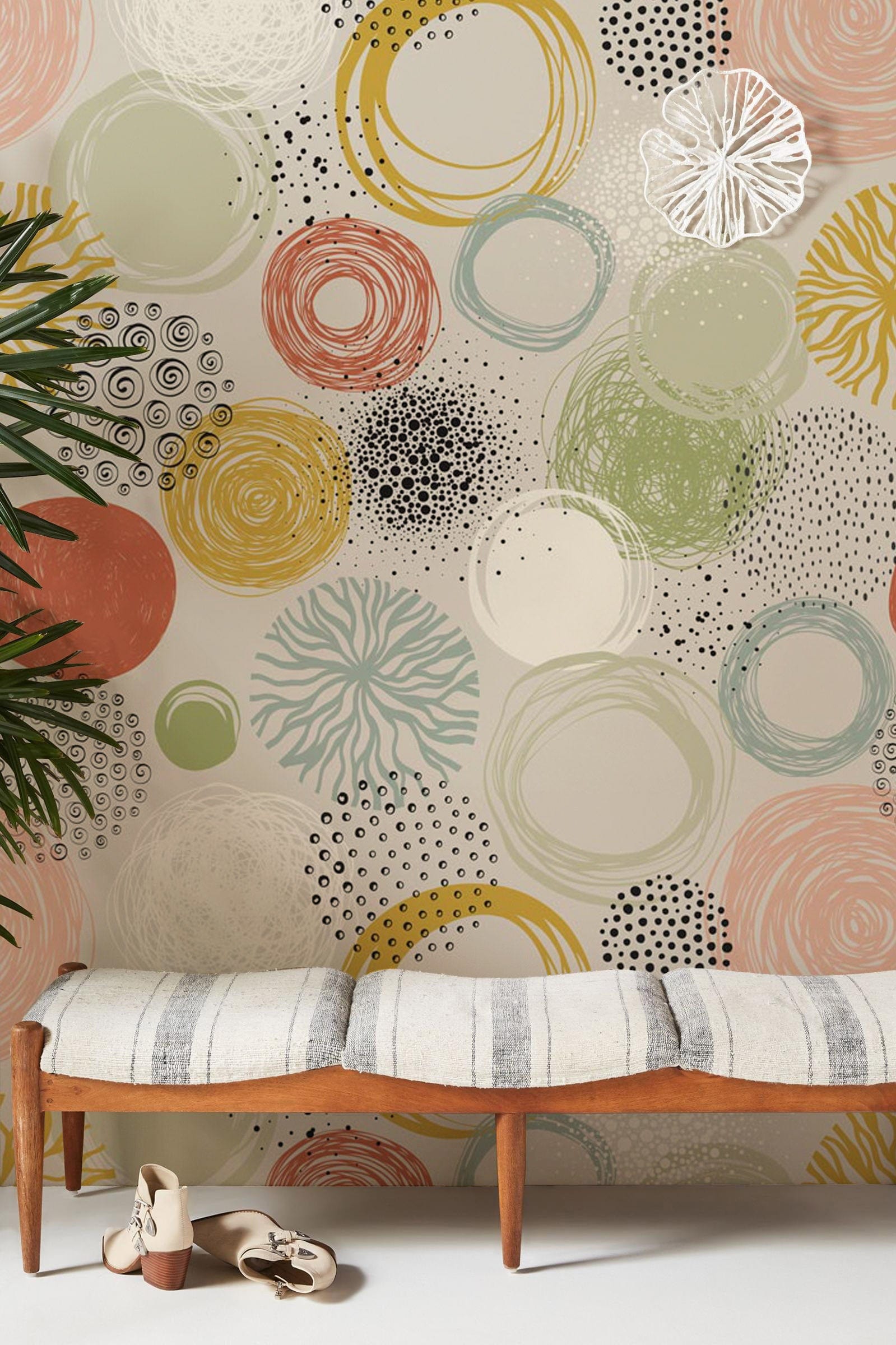 Papier peint mural de cercles abstraits - Le meilleur Papier peint panoramique Sur mesure