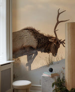 Papier peint mural de cerf élaphe dans la neige - Vignette | Mr Papier Peint