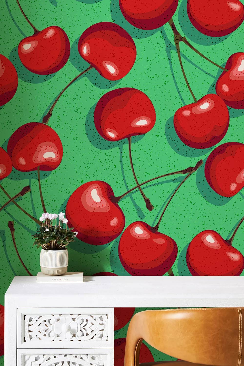 Papier peint mural de cerises - Le meilleur Papier peint panoramique Sur mesure