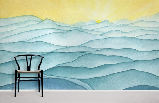 Papier peint mural de chaîne de montagnes ondulantes - Le meilleur Papier peint panoramique Sur mesure