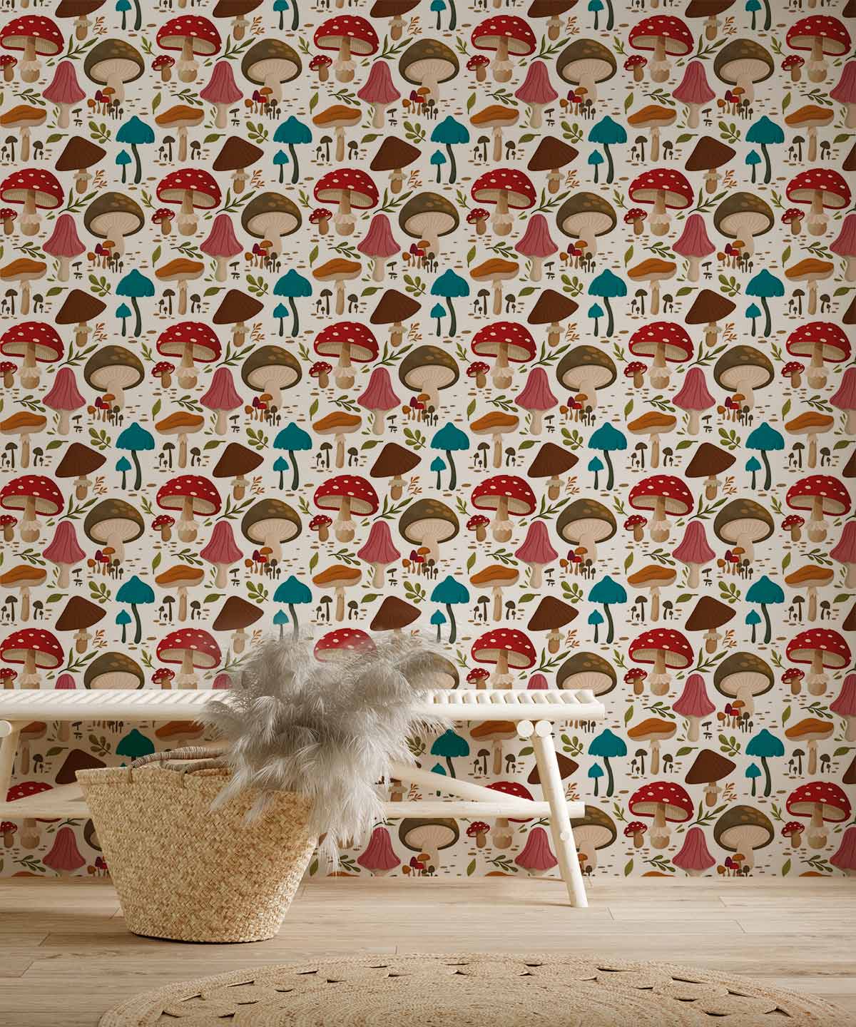 Papier peint mural de champignons colorés - Le meilleur Papier peint panoramique Sur mesure