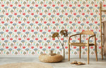 Papier peint mural de champignons gris et rouges - Vignette | Mr Papier Peint