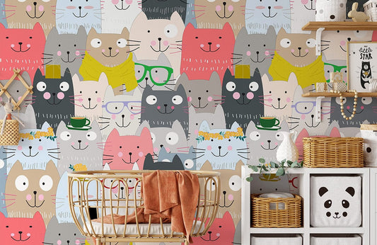 Papier peint mural de chatons souriants - Le meilleur Papier peint panoramique Sur mesure