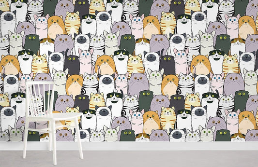 Papier peint mural de chats colorés - Le meilleur Papier peint panoramique Sur mesure