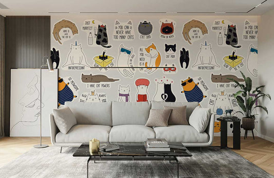 Papier Peint Mural de Chats Liquides - Le meilleur Papier peint panoramique Sur mesure