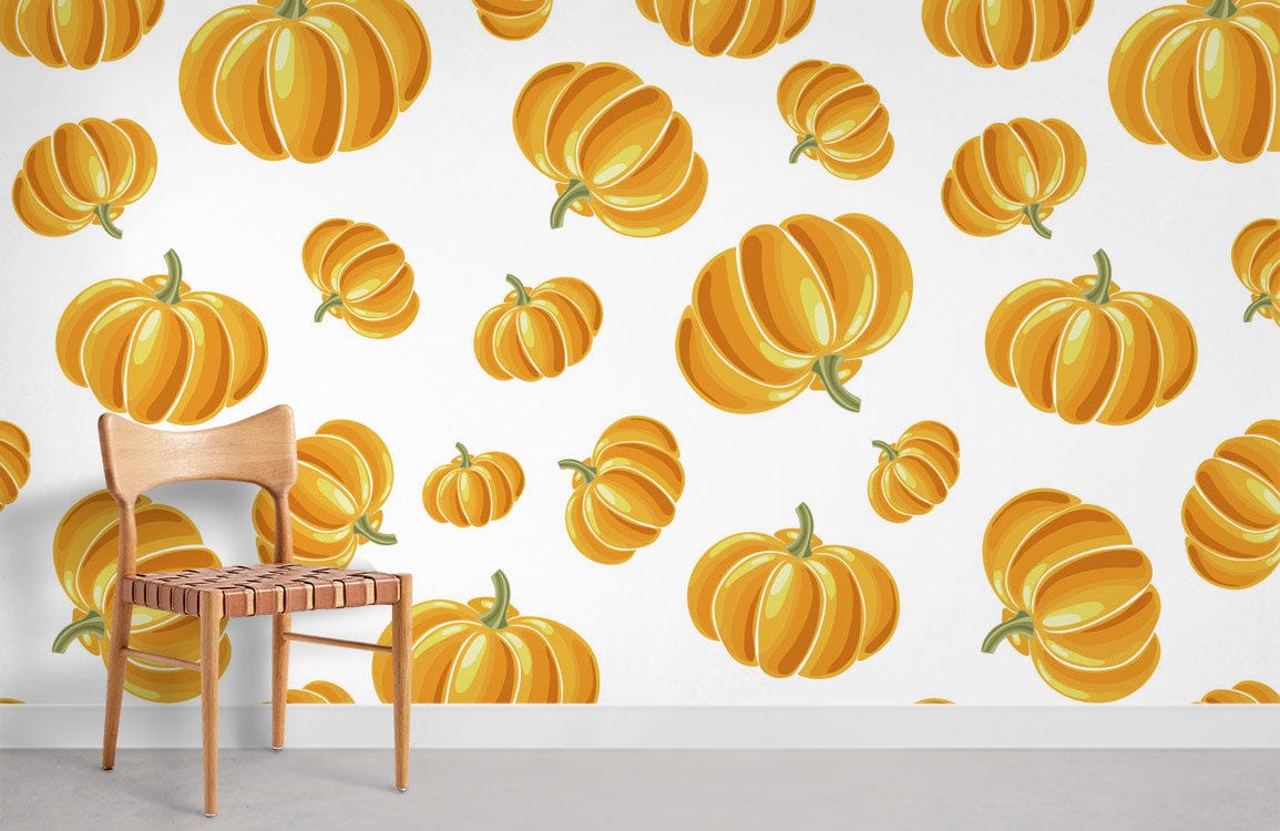 Papier Peint Mural de Citrouilles Flottantes - Le meilleur Papier peint panoramique Sur mesure