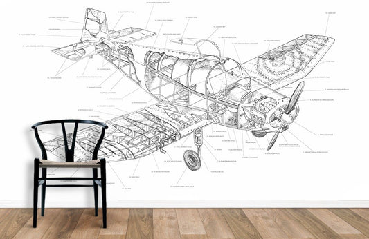 Papier peint mural de construction d’avions - Le meilleur Papier peint panoramique Sur mesure