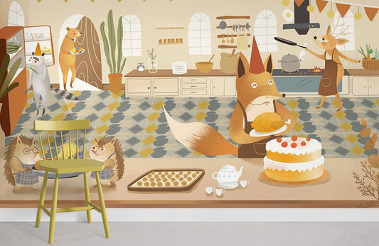 Papier Peint Mural de Cuisine Animalière - Le meilleur Papier peint panoramique Sur mesure