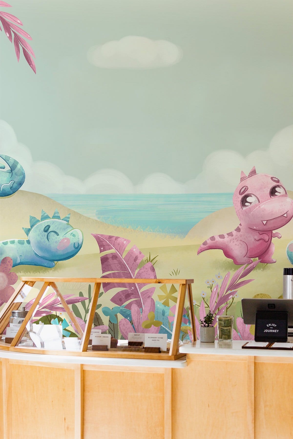 Papier peint mural de dinosaures dessinés - Le meilleur Papier peint panoramique Sur mesure