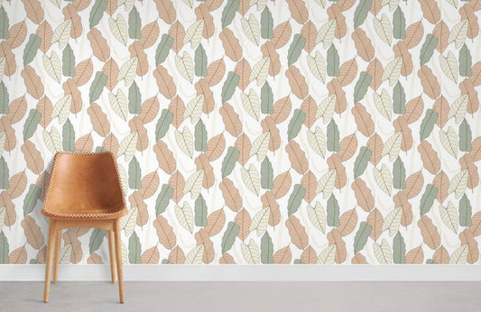Papier peint mural de feuilles de bananier tricolores - Le meilleur Papier peint panoramique Sur mesure