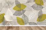 Papier peint mural de feuilles décoratives - Vignette | Mr Papier Peint