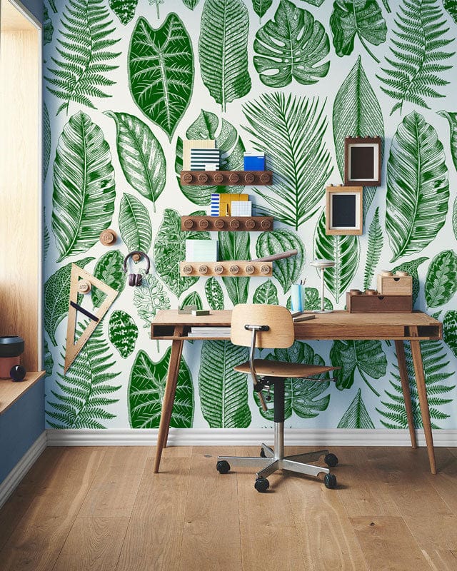 Papier peint mural de feuilles tropicales vertes - Le meilleur Papier peint panoramique Sur mesure