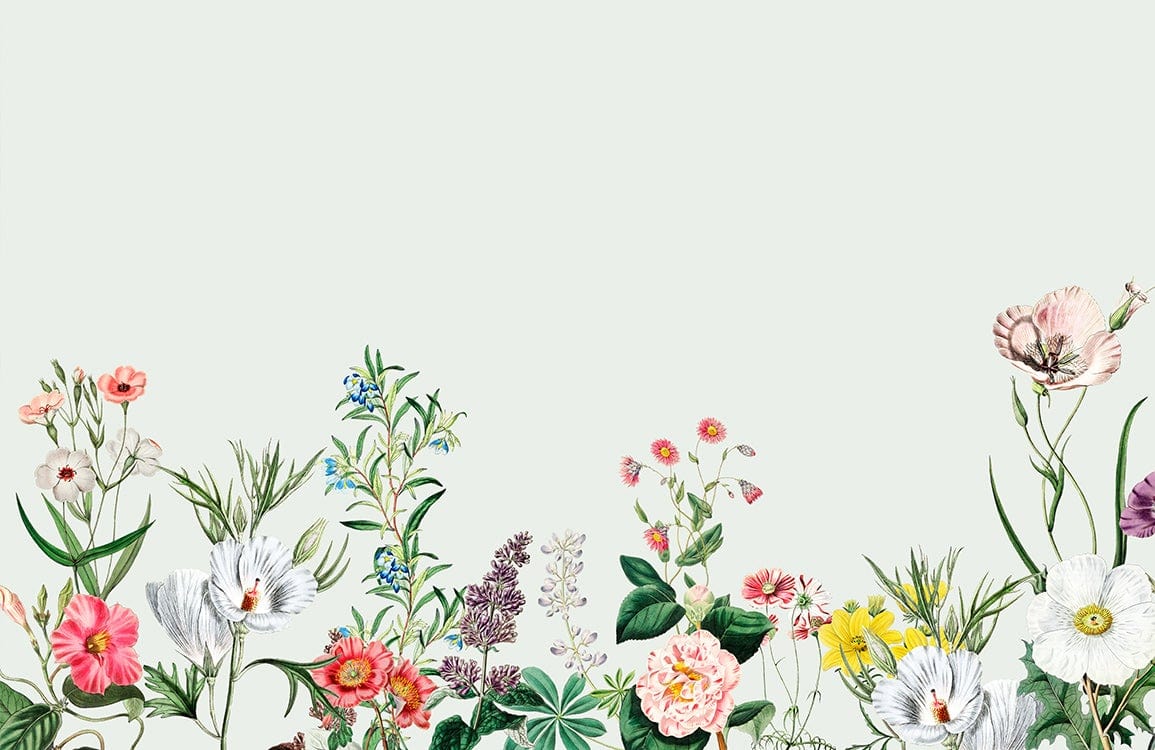 Papier Peint Mural de Fleurs Animées - Le meilleur Papier peint panoramique Sur mesure