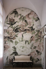 Papier peint mural de fleurs blanches et neutres - 80 caractères - Vignette | Mr Papier Peint