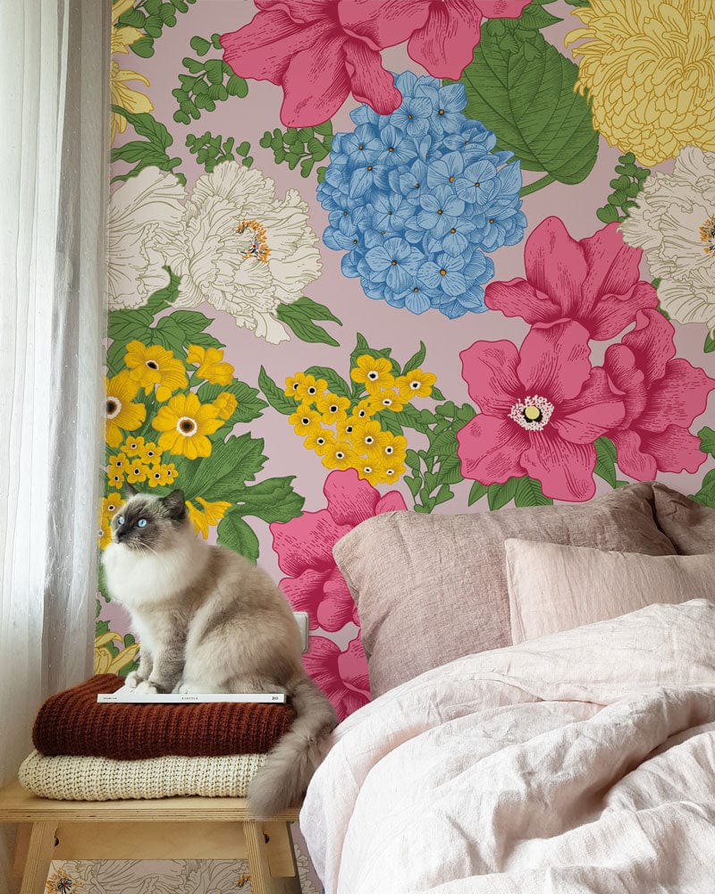 Papier peint mural de fleurs colorées variées - Le meilleur Papier peint panoramique Sur mesure