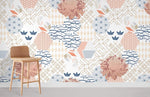 Papier peint mural de fleurs géométriques japonaises - Vignette | Mr Papier Peint