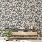 Papier peint mural de fleurs gris brun - Vignette | Mr Papier Peint