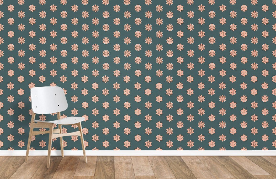 Papier peint mural de fleurs hexagonales - Le meilleur Papier peint panoramique Sur mesure