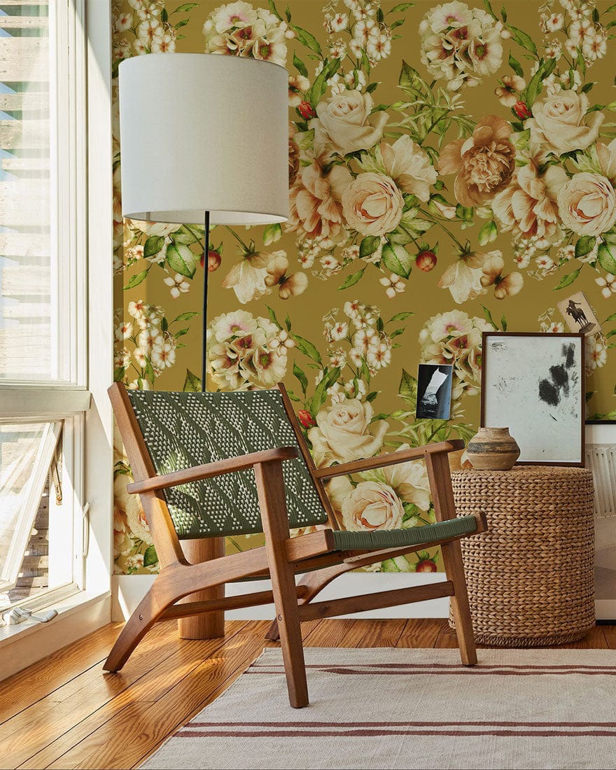 Papier peint mural de fleurs jaunes en épanouissement - Le meilleur Papier peint panoramique Sur mesure