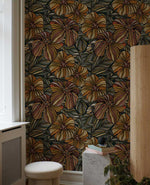 Papier peint mural de fleurs orange foncé - Vignette | Mr Papier Peint